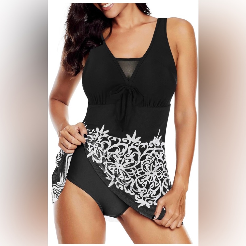 American Trends Bathing Suits Tummy Control Womens Mesh Swimdress One Piece